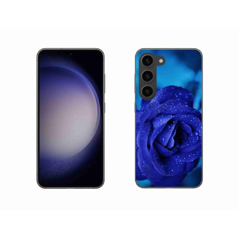 Gelový obal mmCase na mobil Samsung Galaxy S23 5G - modrá růže