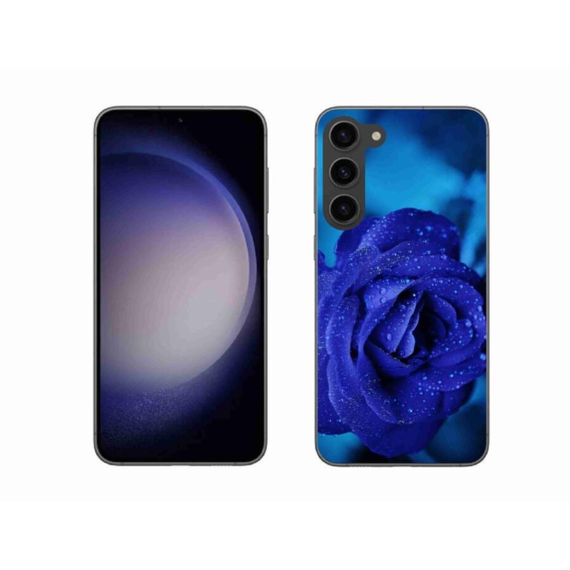 Gelový obal mmCase na mobil Samsung Galaxy S23+ 5G - modrá růže