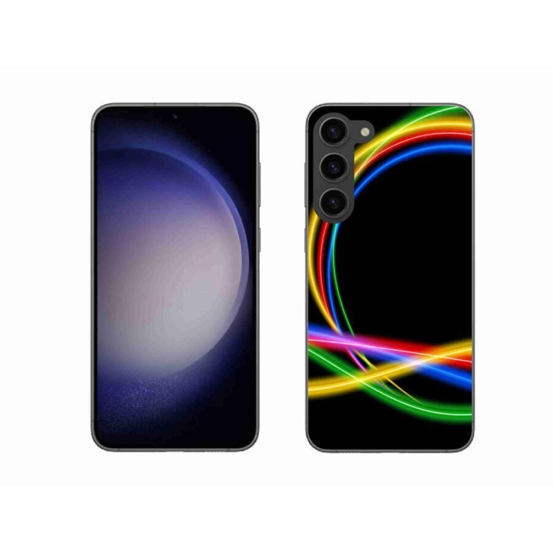 Gelový obal mmCase na mobil Samsung Galaxy S23+ 5G - neonové kruhy
