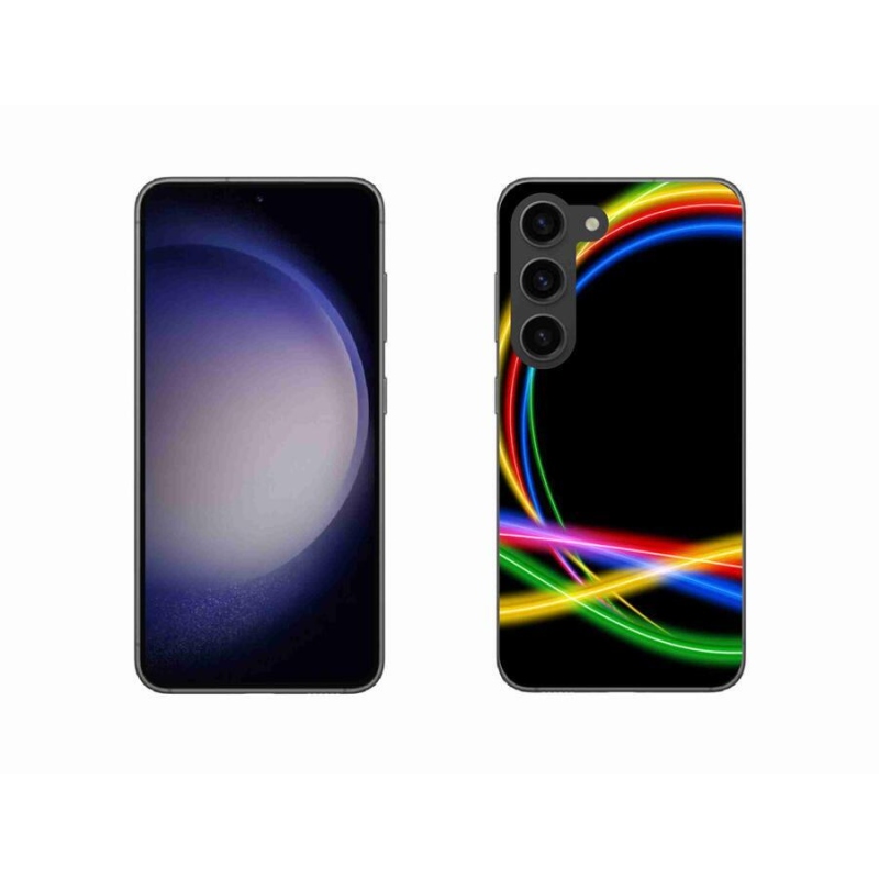 Gelový obal mmCase na mobil Samsung Galaxy S23 5G - neonové kruhy