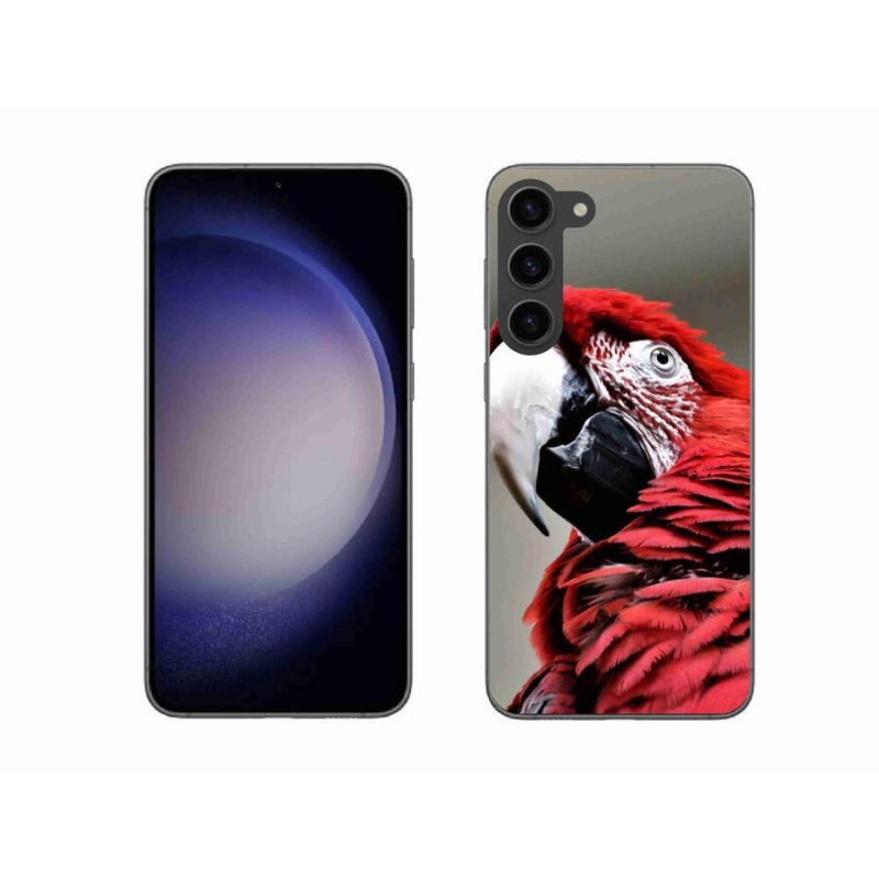 Gelový obal mmCase na mobil Samsung Galaxy S23+ 5G - papoušek ara červený