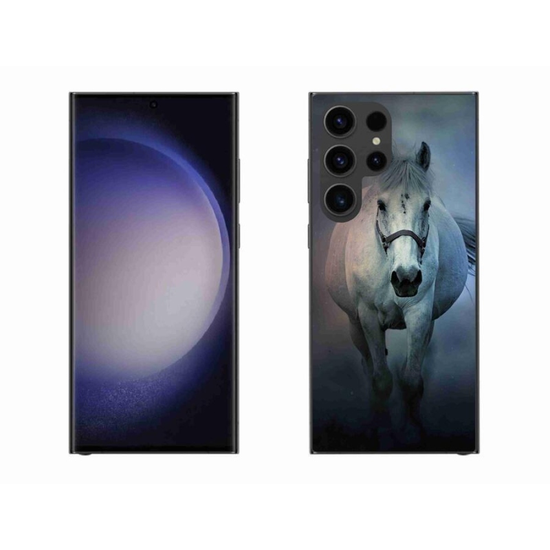 Gelový obal mmCase na mobil Samsung Galaxy S23 Ultra 5G - běžící bílý kůň