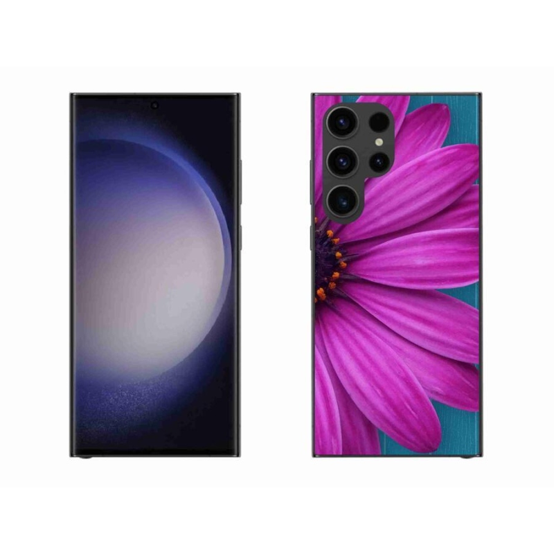 Gelový obal mmCase na mobil Samsung Galaxy S23 Ultra 5G - fialová kopretina