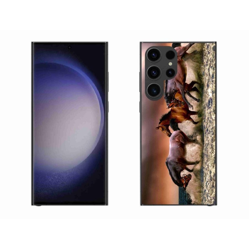 Gelový obal mmCase na mobil Samsung Galaxy S23 Ultra 5G - koně 1