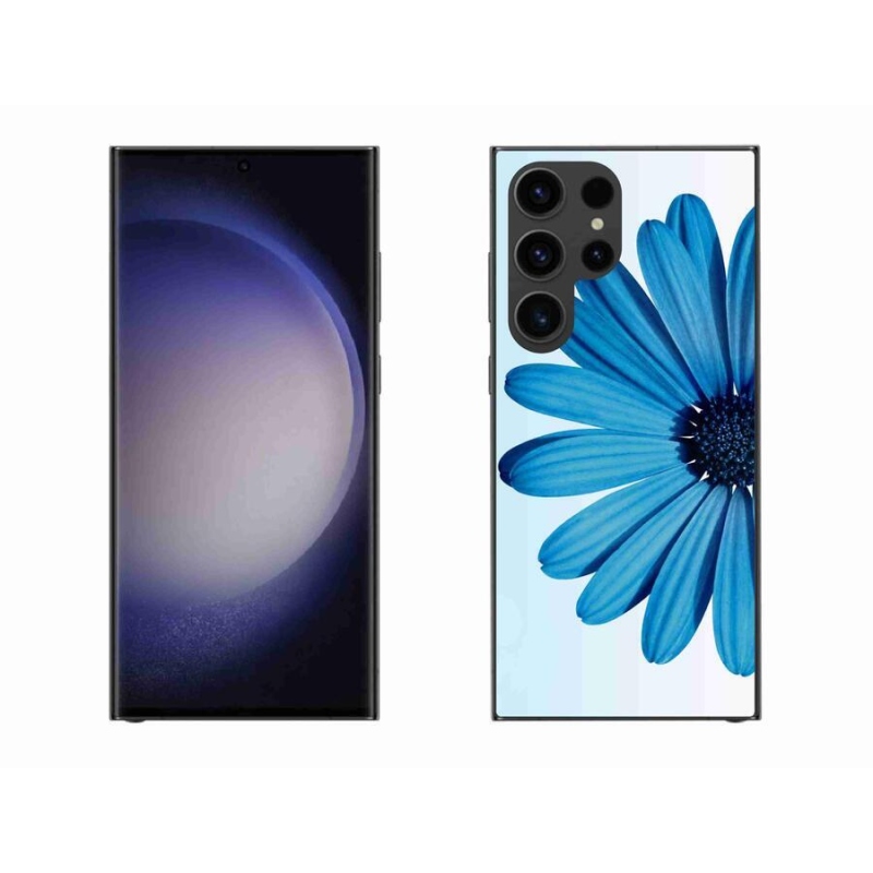 Gelový obal mmCase na mobil Samsung Galaxy S23 Ultra 5G - modrá kopretina