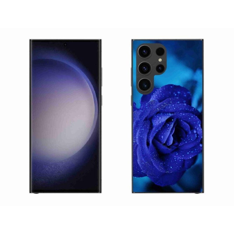 Gelový obal mmCase na mobil Samsung Galaxy S23 Ultra 5G - modrá růže