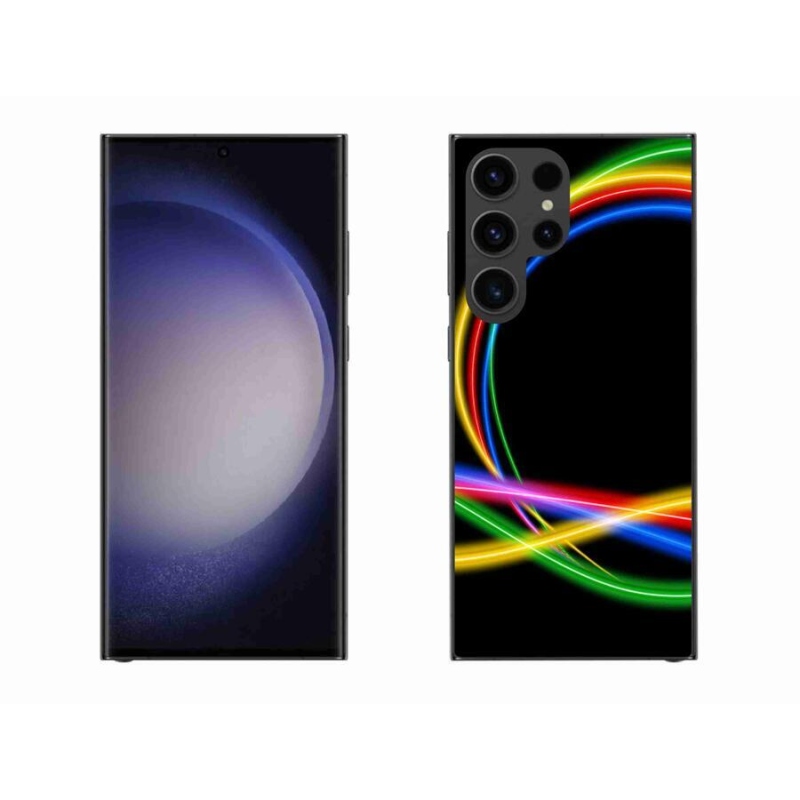 Gelový obal mmCase na mobil Samsung Galaxy S23 Ultra 5G - neonové kruhy