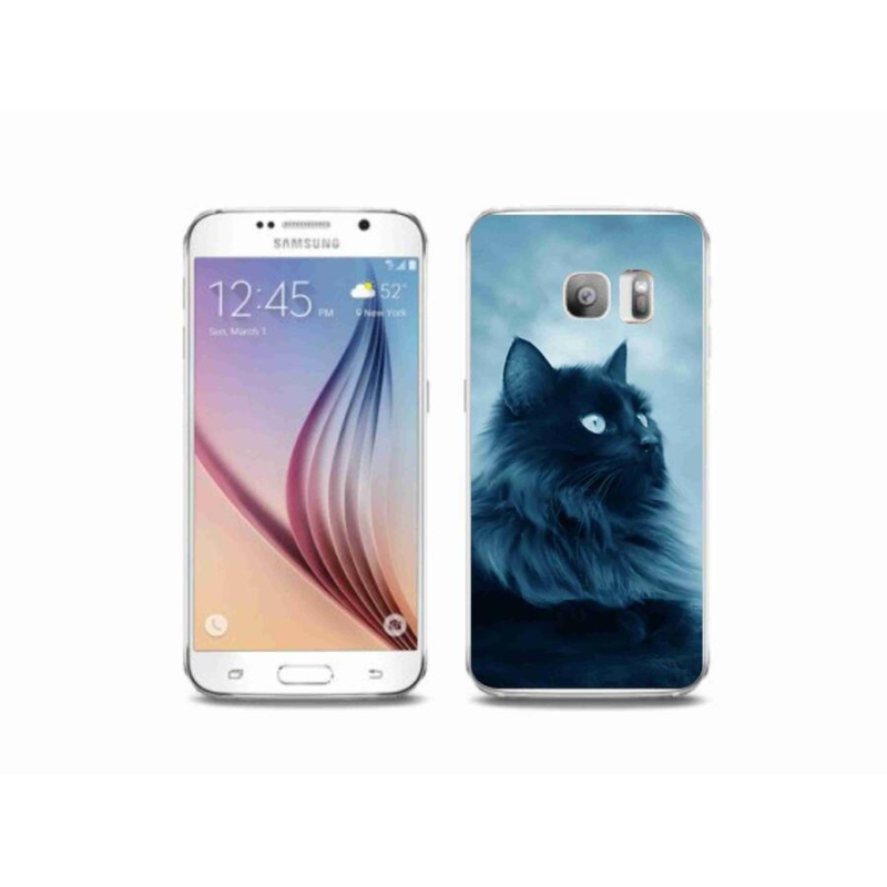 Gelový obal mmCase na mobil Samsung Galaxy S6 Edge - černá kočka 1
