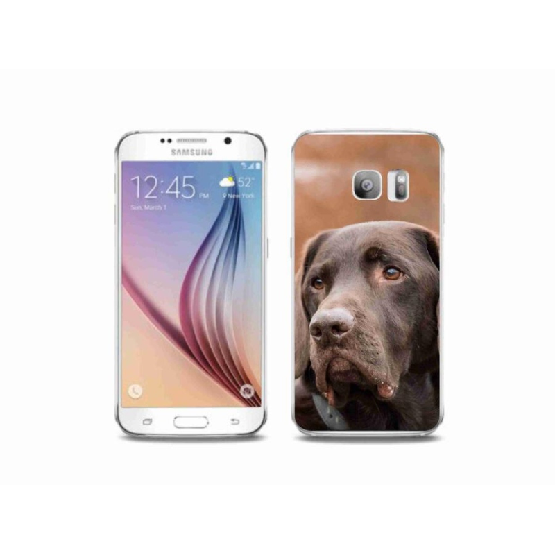 Gelový obal mmCase na mobil Samsung Galaxy S6 Edge - hnědý labrador