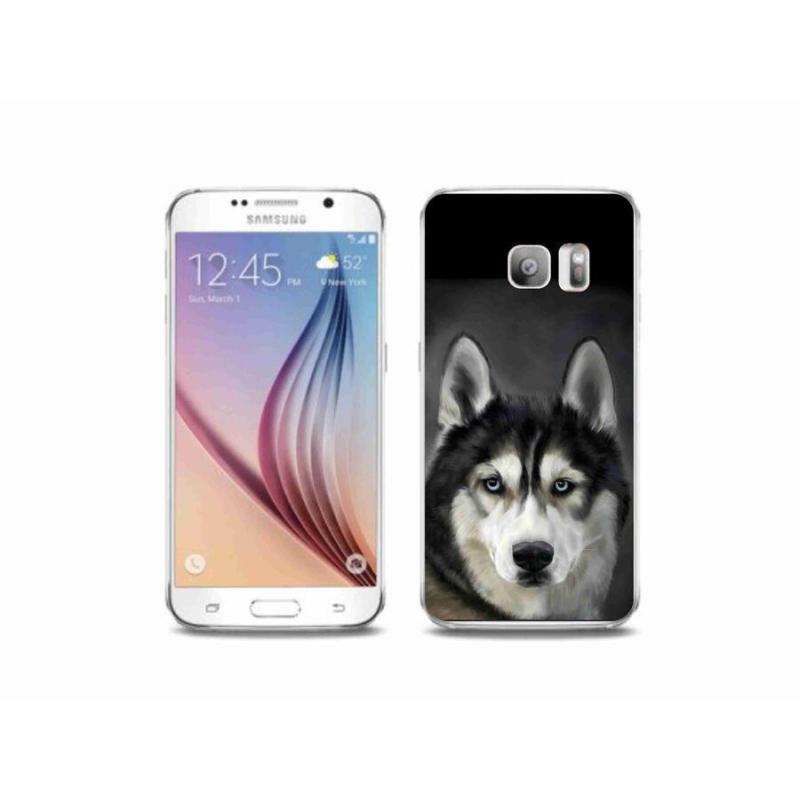 Gelový obal mmCase na mobil Samsung Galaxy S6 Edge - husky