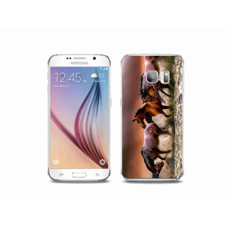 Gelový obal mmCase na mobil Samsung Galaxy S6 Edge - koně 1