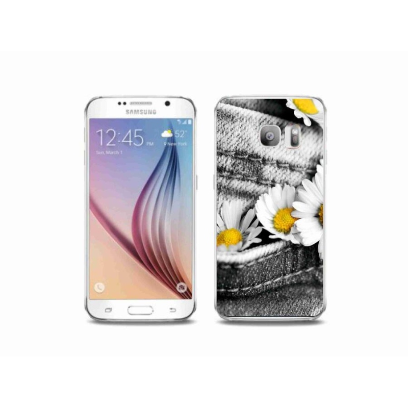 Gelový obal mmCase na mobil Samsung Galaxy S6 Edge - kopretiny