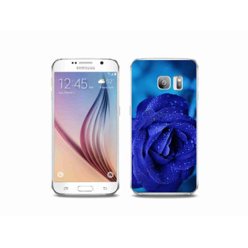 Gelový obal mmCase na mobil Samsung Galaxy S6 Edge - modrá růže
