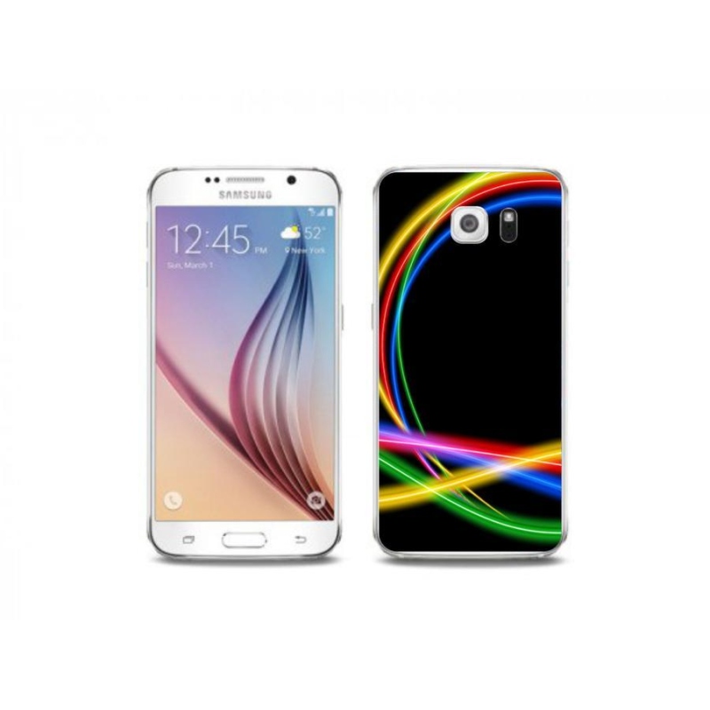 Gelový obal mmCase na mobil Samsung Galaxy S6 Edge - neonové kruhy