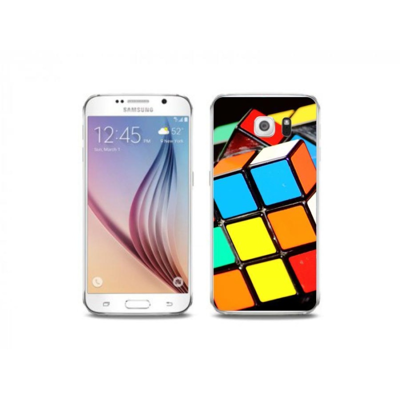 Gelový obal mmCase na mobil Samsung Galaxy S6 Edge - rubikova kostka