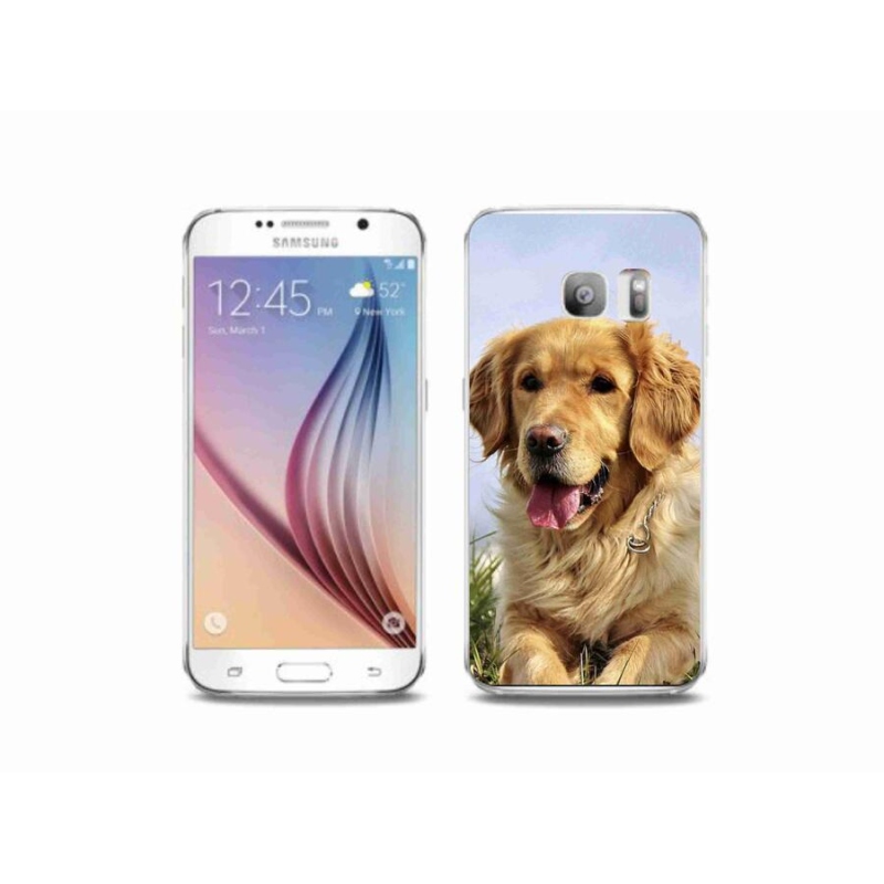 Gelový obal mmCase na mobil Samsung Galaxy S6 Edge - zlatý retrívr
