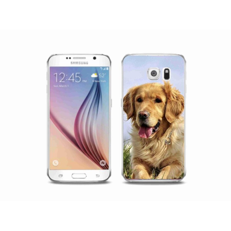 Gelový obal mmCase na mobil Samsung Galaxy S6 - zlatý retrívr