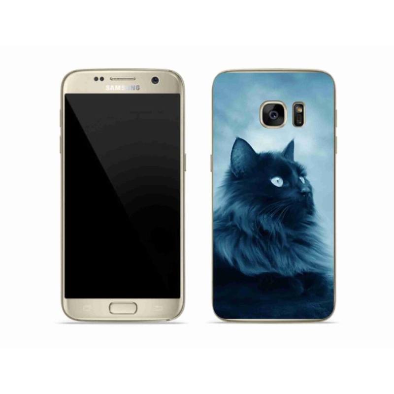 Gelový obal mmCase na mobil Samsung Galaxy S7 - černá kočka 1