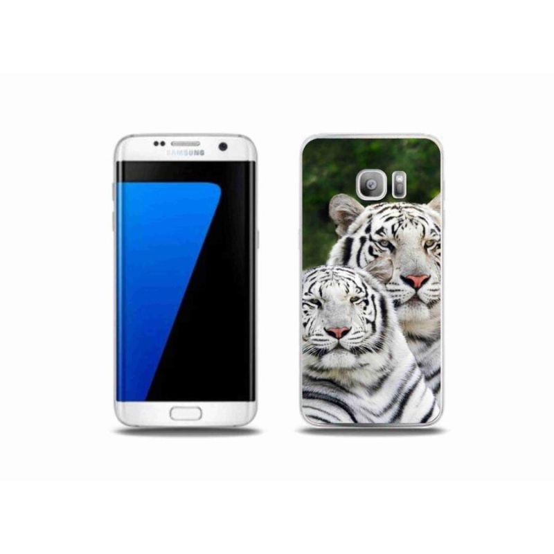 Gelový obal mmCase na mobil Samsung Galaxy S7 Edge - bílí tygři