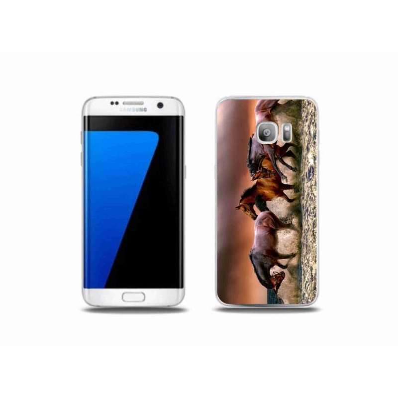 Gelový obal mmCase na mobil Samsung Galaxy S7 Edge - koně 1