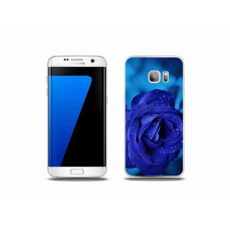 Gelový obal mmCase na mobil Samsung Galaxy S7 Edge - modrá růže