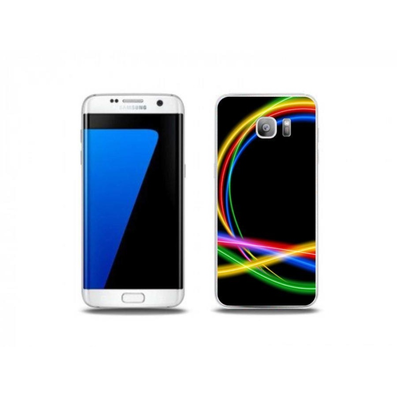 Gelový obal mmCase na mobil Samsung Galaxy S7 Edge - neonové kruhy