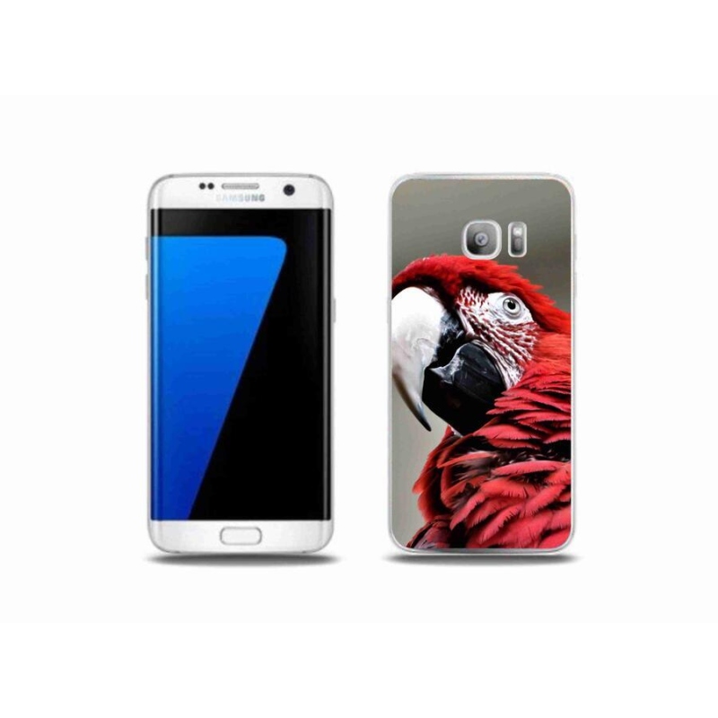 Gelový obal mmCase na mobil Samsung Galaxy S7 Edge - papoušek ara červený