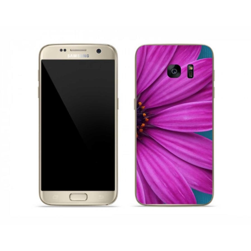 Gelový obal mmCase na mobil Samsung Galaxy S7 - fialová kopretina