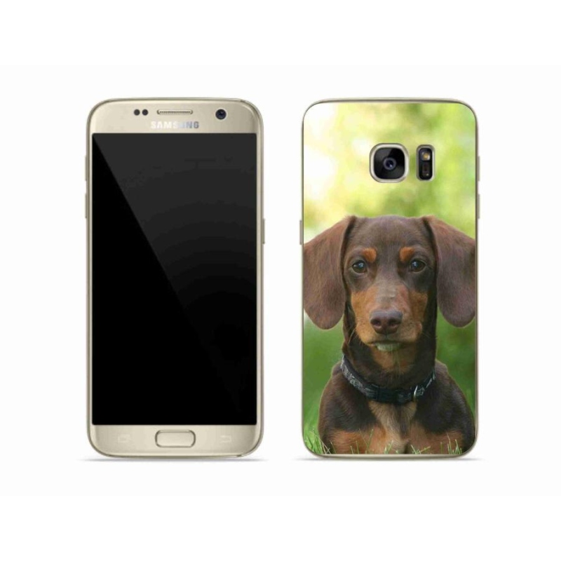 Gelový obal mmCase na mobil Samsung Galaxy S7 - hnědý jezevčík