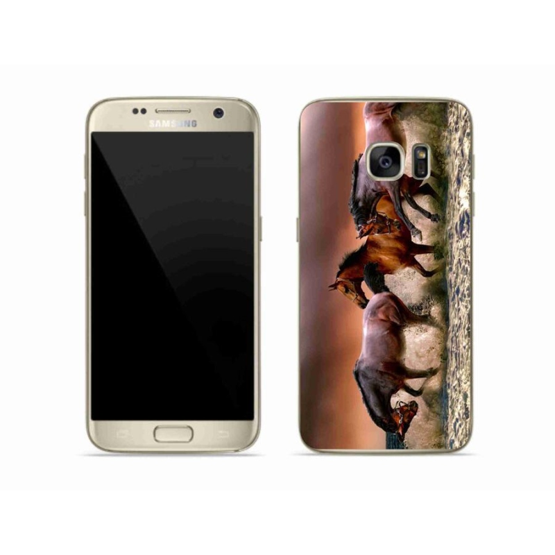 Gelový obal mmCase na mobil Samsung Galaxy S7 - koně 1