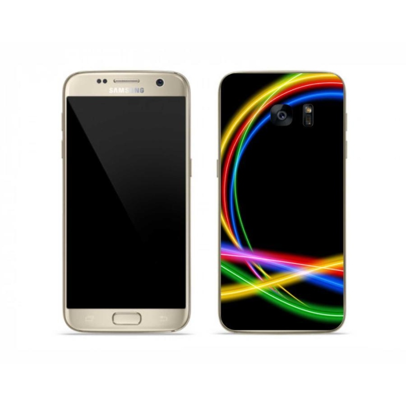 Gelový obal mmCase na mobil Samsung Galaxy S7 - neonové kruhy