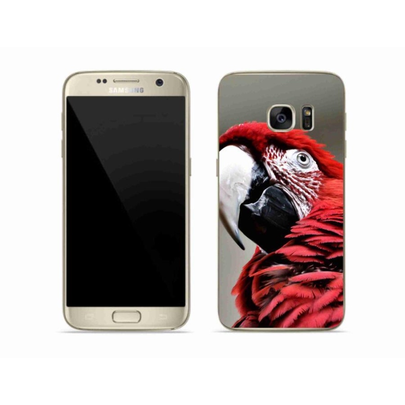Gelový obal mmCase na mobil Samsung Galaxy S7 - papoušek ara červený