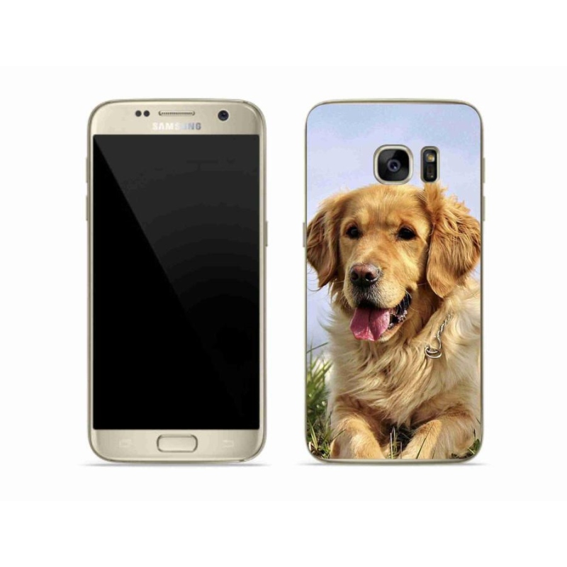 Gelový obal mmCase na mobil Samsung Galaxy S7 - zlatý retrívr