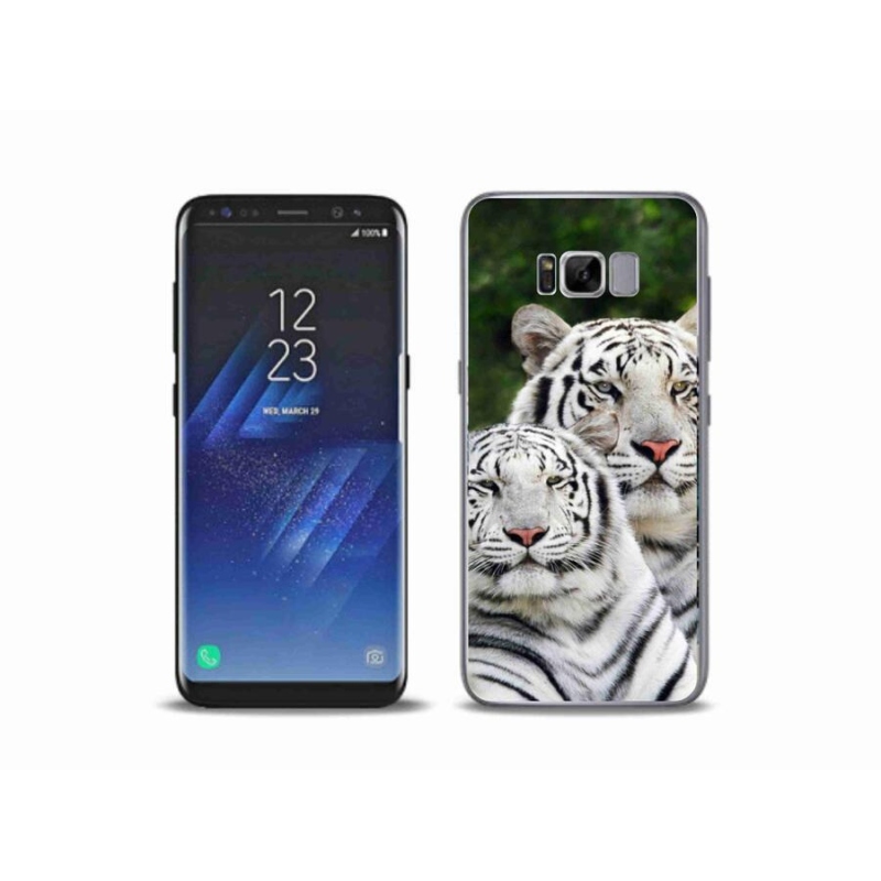 Gelový obal mmCase na mobil Samsung Galaxy S8 Plus - bílí tygři