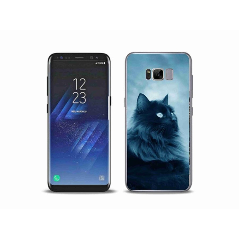 Gelový obal mmCase na mobil Samsung Galaxy S8 Plus - černá kočka 1