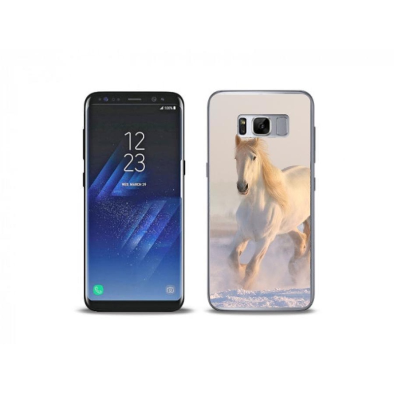 Gelový obal mmCase na mobil Samsung Galaxy S8 Plus - kůň ve sněhu