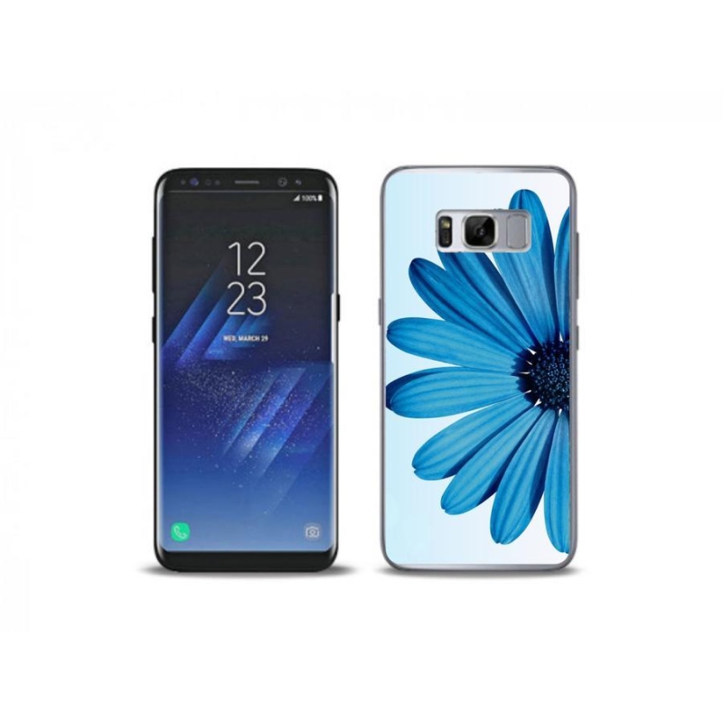 Gelový obal mmCase na mobil Samsung Galaxy S8 Plus - modrá kopretina