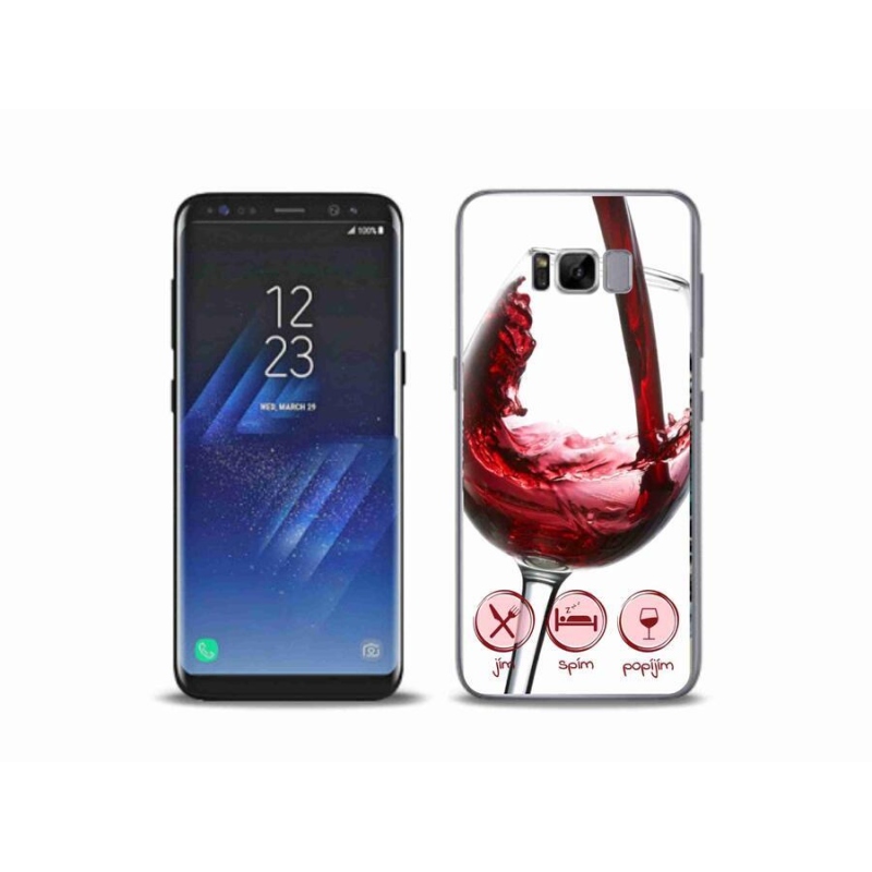 Gelový obal mmCase na mobil Samsung Galaxy S8 Plus - sklenička vína červené