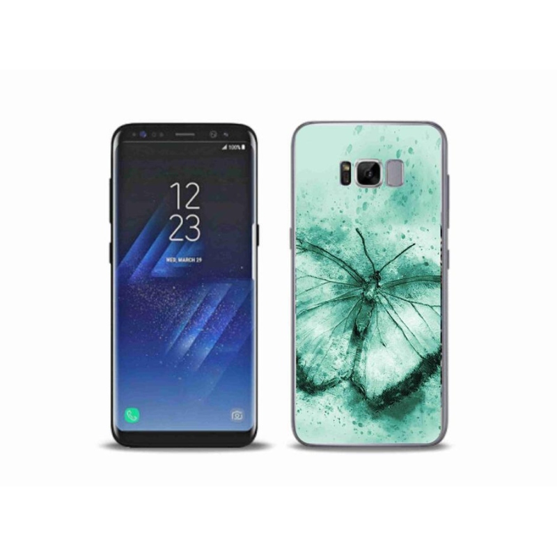 Gelový obal mmCase na mobil Samsung Galaxy S8 Plus - zelený motýl