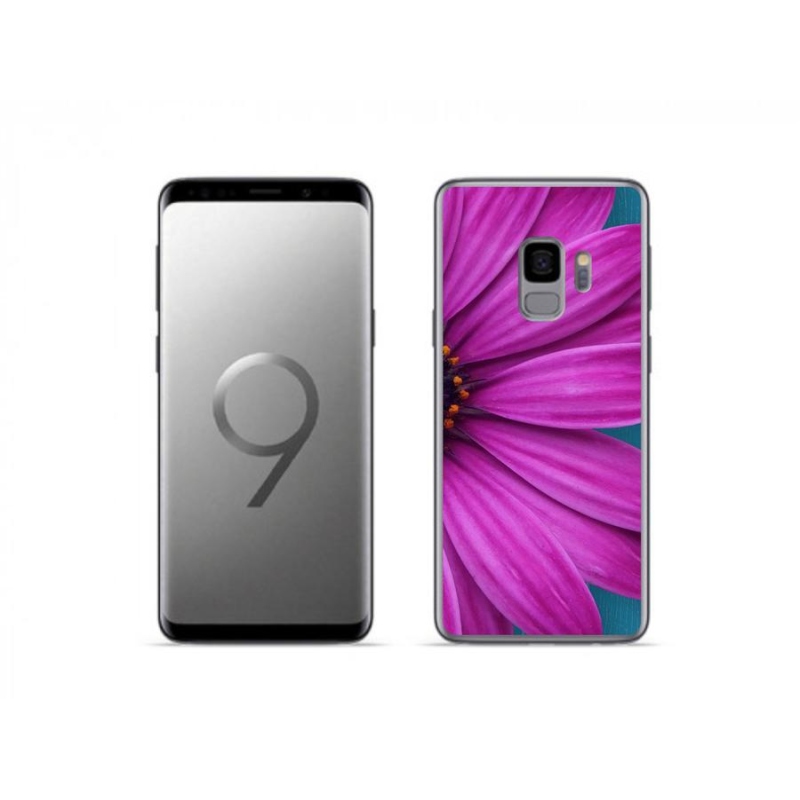 Gelový obal mmCase na mobil Samsung Galaxy S9 - fialová kopretina