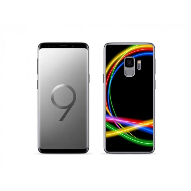 Gelový obal mmCase na mobil Samsung Galaxy S9 - neonové kruhy