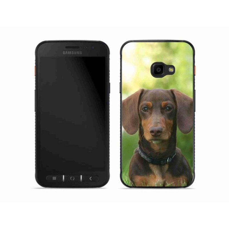 Gelový obal mmCase na mobil Samsung Galaxy Xcover 4S - hnědý jezevčík