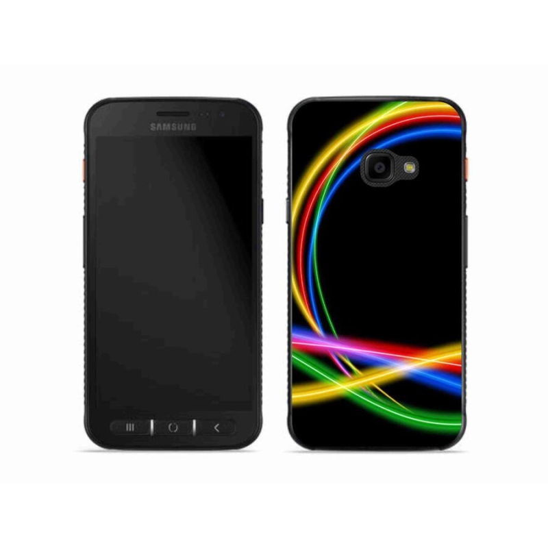 Gelový obal mmCase na mobil Samsung Galaxy Xcover 4S - neonové kruhy