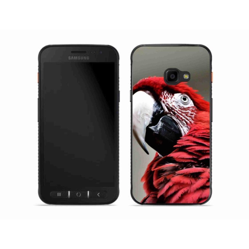 Gelový obal mmCase na mobil Samsung Galaxy Xcover 4S - papoušek ara červený