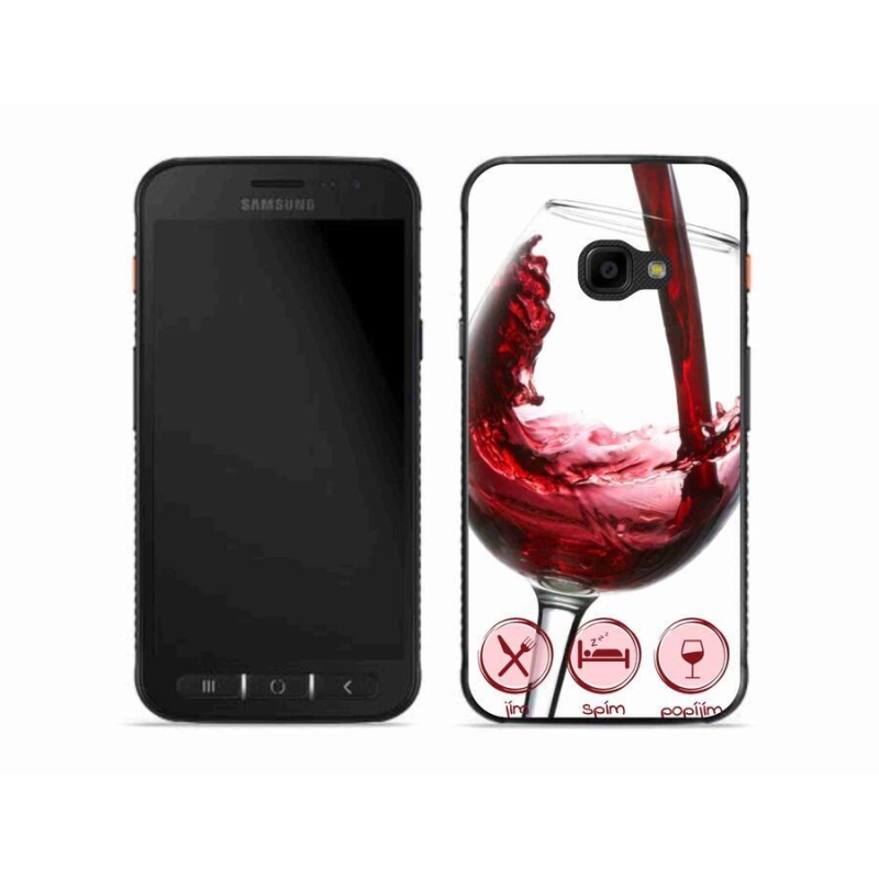 Gelový obal mmCase na mobil Samsung Galaxy Xcover 4S - sklenička vína červené