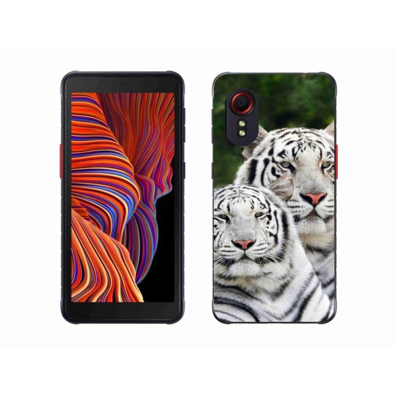 Gelový obal mmCase na mobil Samsung Galaxy Xcover 5 - bílí tygři