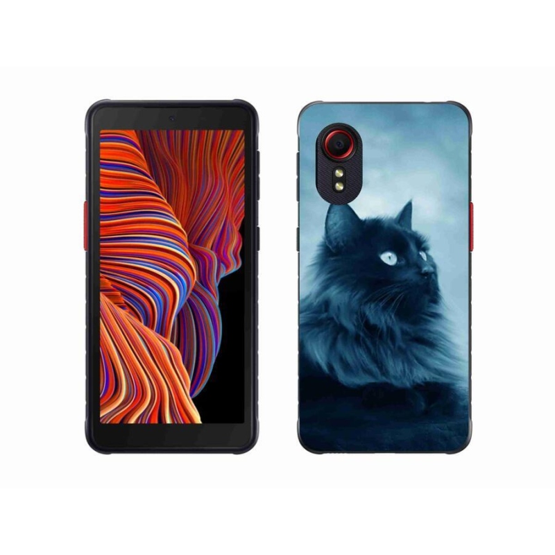 Gelový obal mmCase na mobil Samsung Galaxy Xcover 5 - černá kočka 1