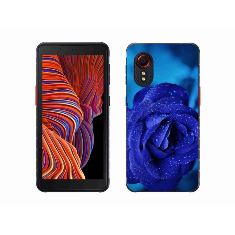 Gelový obal mmCase na mobil Samsung Galaxy Xcover 5 - modrá růže