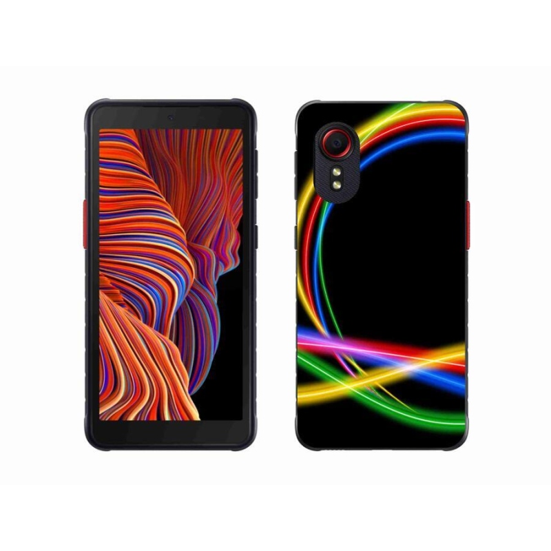 Gelový obal mmCase na mobil Samsung Galaxy Xcover 5 - neonové kruhy