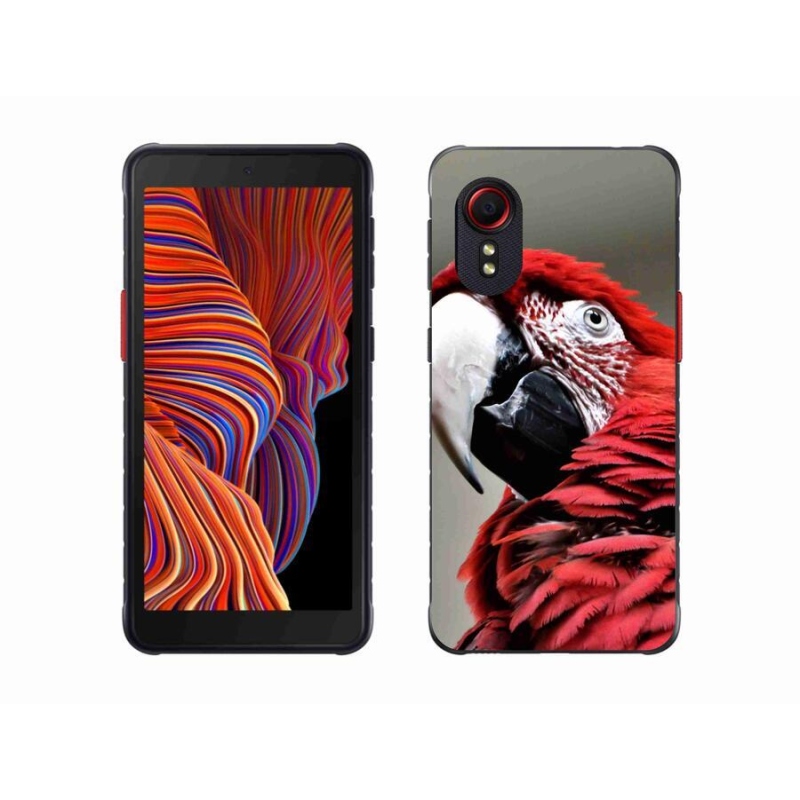 Gelový obal mmCase na mobil Samsung Galaxy Xcover 5 - papoušek ara červený